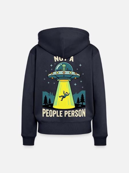 Not a People Person UFO - Frauen Premium Bio Zip Hoodie - Navy