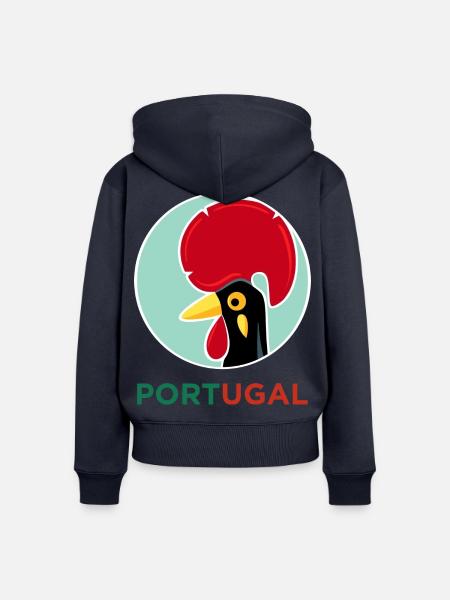 Hahn von Barcelos, Portugal - Frauen Premium Bio Zip Hoodie - Navy