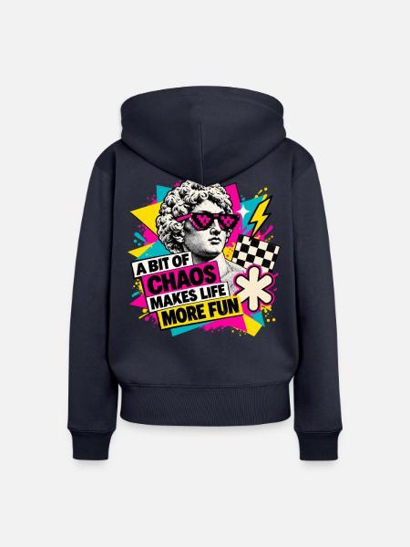 Ein bisschen Chaos - Frauen Premium Bio Zip Hoodie - Navy