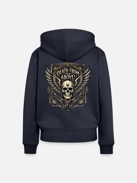 Death_from_above_-_Art_Deco - Frauen Premium Bio Zip Hoodie - Navy