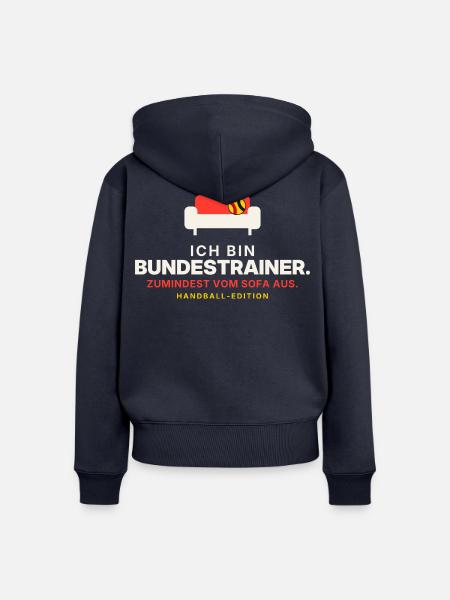 Sofa-Bundestrainer Handball - Frauen Premium Bio Zip Hoodie - Navy