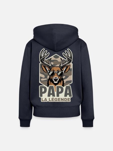 Dad Hunter Das Legendenjagdgeschenk - Frauen Premium Bio Zip Hoodie - Navy