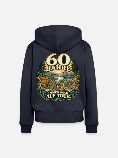 60 Jahre Tour – Fahrrad Jubiläum - Frauen Premium Bio Zip Hoodie - Navy