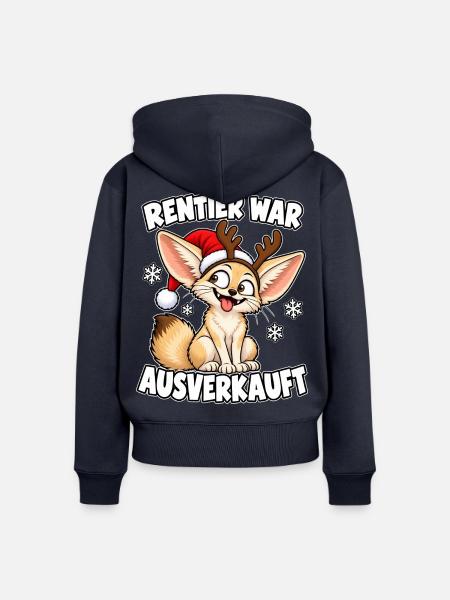 Rentier war Ausverkauft Fuchs - Frauen Premium Bio Zip Hoodie - Navy
