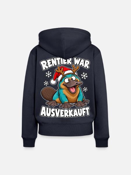 Rentier war ausverkauft Weihnachten - Frauen Premium Bio Zip Hoodie - Navy