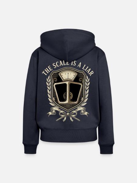 Gleichgewicht ist eine Lüge Schild - Frauen Premium Bio Zip Hoodie - Navy