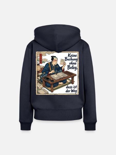Keine_Buchung_ohne_Beleg_-_Ukiyo-e - Frauen Premium Bio Zip Hoodie - Navy