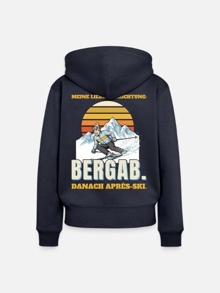 Meine Lieblingsrichtung: bergab - Frauen Premium Bio Zip Hoodie - Navy