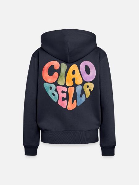Ciao Bella - Frauen Premium Bio Zip Hoodie - Navy
