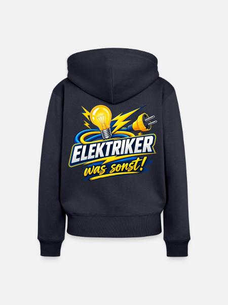 Elektriker Was Sonst Blitz - Frauen Premium Bio Zip Hoodie - Navy