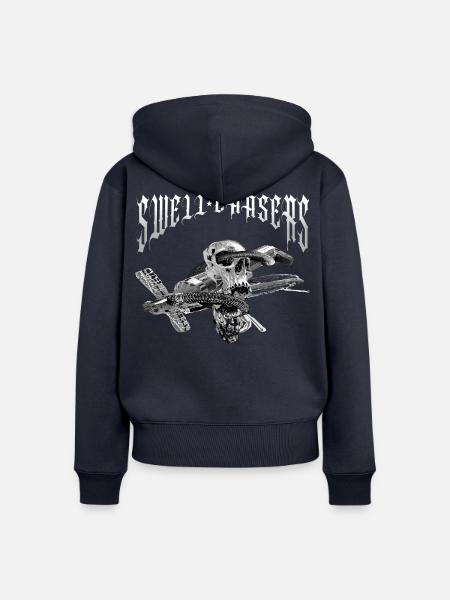 Skull_Swell_Chasers - Frauen Premium Bio Zip Hoodie - Navy