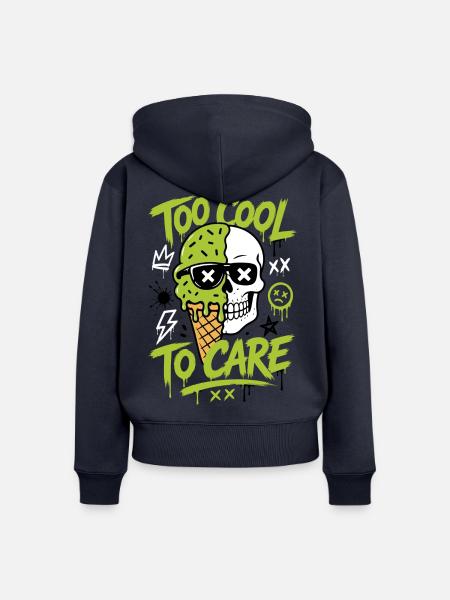 Eis-Totenkopf – Too Cool to Care - Frauen Premium Bio Zip Hoodie - Navy