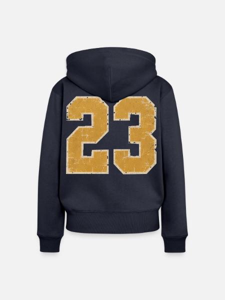 College-23-30cm- - Frauen Premium Bio Zip Hoodie - Navy