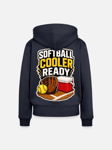 SOFTBALL COOLER READY Snacks - Frauen Premium Bio Zip Hoodie - Navy