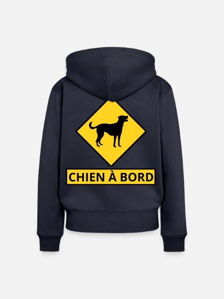 Hund an Bord - Frauen Premium Bio Zip Hoodie - Navy