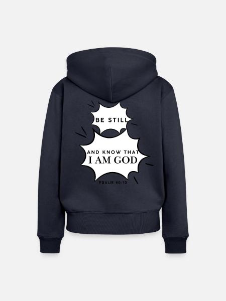 Psalm 46,10 Sei still - Frauen Premium Bio Zip Hoodie - Navy