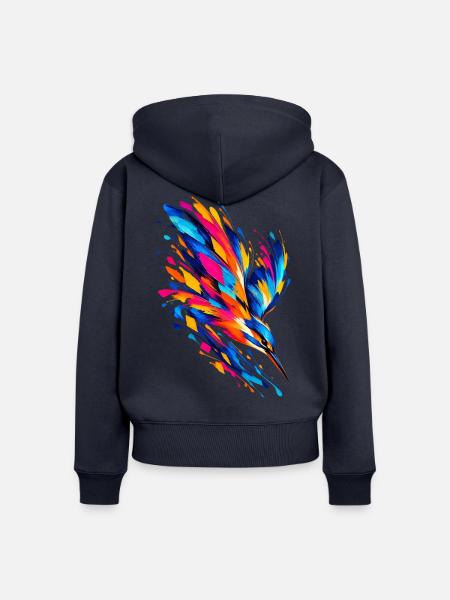 Prismatischer Eisväger - Frauen Premium Bio Zip Hoodie - Navy