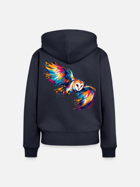 Chromatische Schleiereule - Frauen Premium Bio Zip Hoodie - Navy