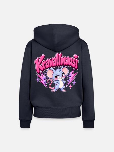 Krawallmausi Y2K - Frauen Premium Bio Zip Hoodie - Navy