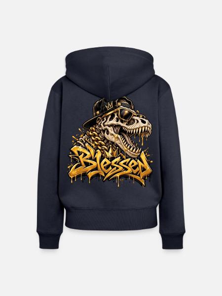 Blessed - Frauen Premium Bio Zip Hoodie - Navy