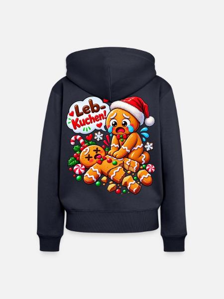 Weihnachten Lebkuchen Nikolaus - Frauen Premium Bio Zip Hoodie - Navy