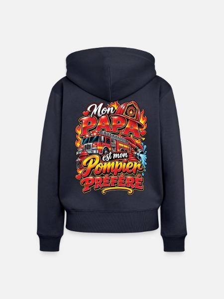 Mein Lieblings-Feuerwehr-Vater - Frauen Premium Bio Zip Hoodie - Navy