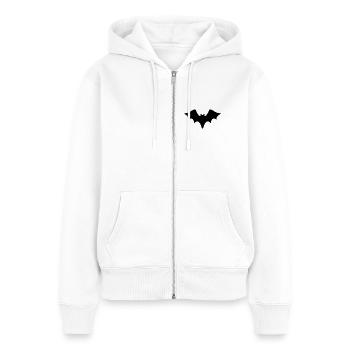Halloween Fledermaus - Icon - Frauen Premium Bio Zip Hoodie - Weiß - Vorne - AI Model Female 172 light (172cm)