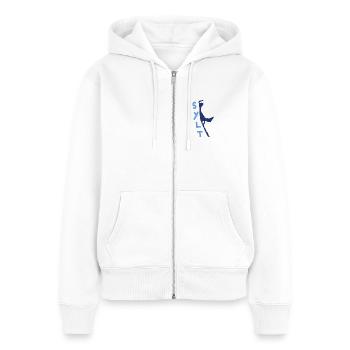 sylt blau mit schriftzug - Frauen Premium Bio Zip Hoodie - Weiß - Vorne - AI Model Female 172 light (172cm)