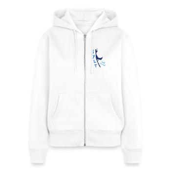sylt welle - Frauen Premium Bio Zip Hoodie - Weiß - Vorne - AI Model Female 172 light (172cm)
