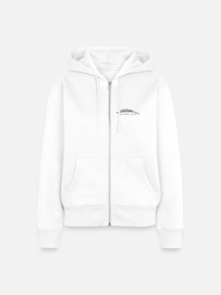 Feder - Frauen Premium Bio Zip Hoodie - Weiß
