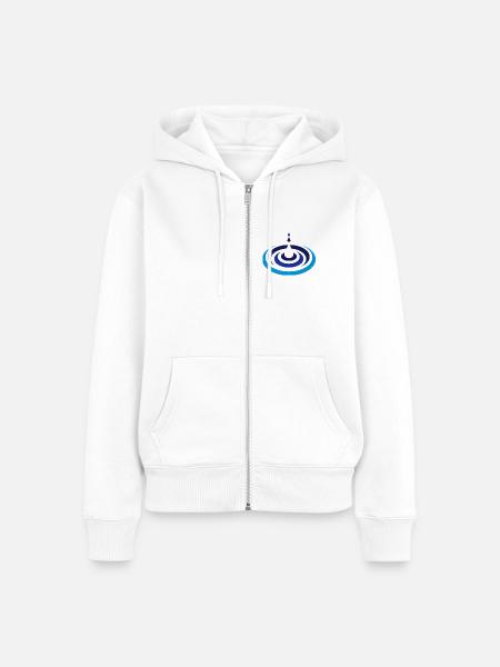 Wassertropfen Logo - Frauen Premium Bio Zip Hoodie - Weiß