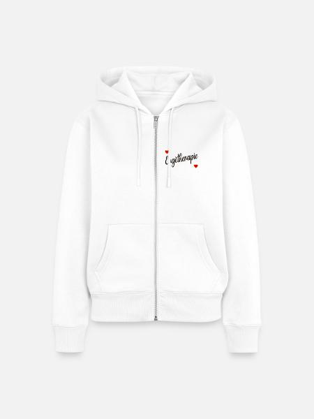 Ergotherapie mit Herz - Frauen Premium Bio Zip Hoodie - Weiß