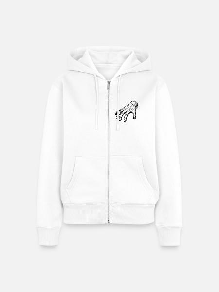 Eine Hand für alle Fälle - Frauen Premium Bio Zip Hoodie - Weiß