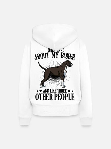 Boxer - Frauen Premium Bio Zip Hoodie - Weiß
