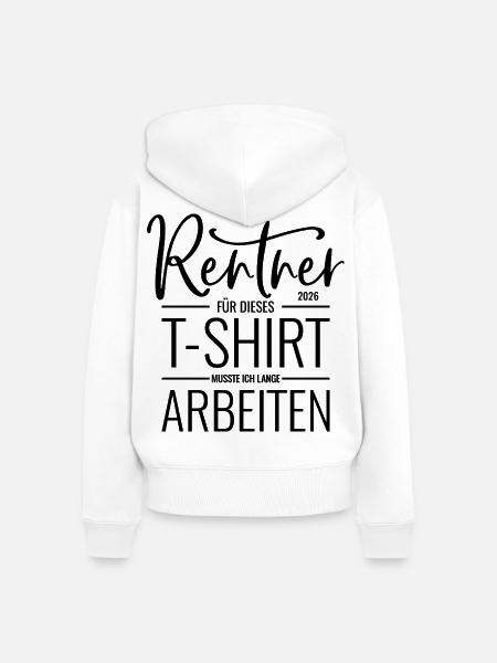 Rentner 2026 - Frauen Premium Bio Zip Hoodie - Weiß