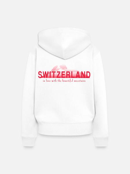 switzerland mountains - Frauen Premium Bio Zip Hoodie - Weiß