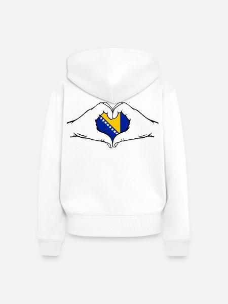 Bosnien Flagge Herzform - Frauen Premium Bio Zip Hoodie - Weiß