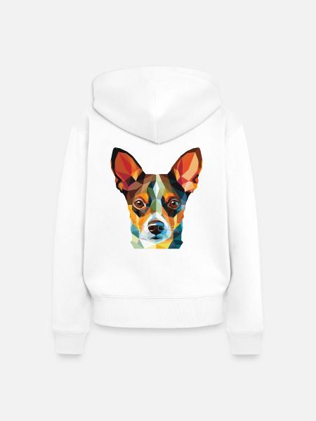 Ratterrier-Hunderasse Aquarell-Illustration - Frauen Premium Bio Zip Hoodie - Weiß