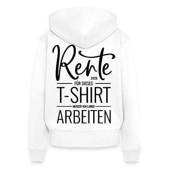 Rente 2026 - Abschied Kollege - Rentner Rentnerin - Frauen Premium Bio Zip Hoodie - Weiß - Hinten - AI Model Female 172 light (172cm)