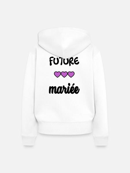 ZUKÜNFTIGE BRAUT - Frauen Premium Bio Zip Hoodie - Weiß