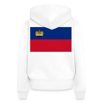 Liechtenstein - Frauen Premium Bio Zip Hoodie - Weiß - Hinten - AI Model Female 172 light (172cm)