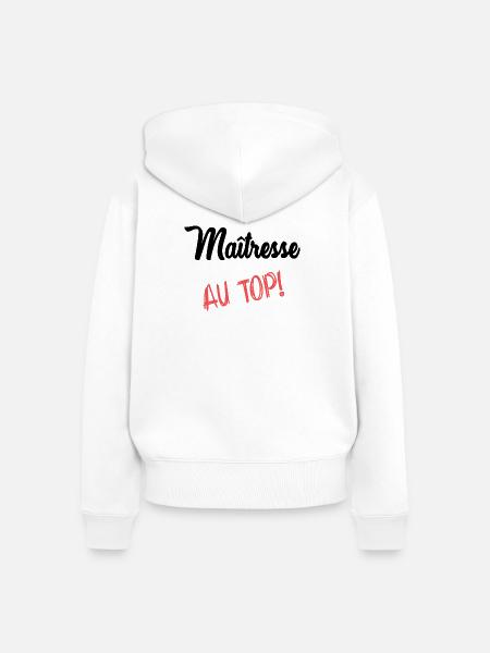 GELIEBTE - Frauen Premium Bio Zip Hoodie - Weiß