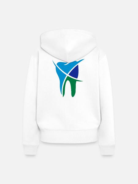 Zahn 3-farbig - Frauen Premium Bio Zip Hoodie - Weiß