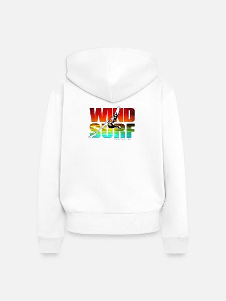 Windsurfen fürs Leben - Frauen Premium Bio Zip Hoodie - Weiß
