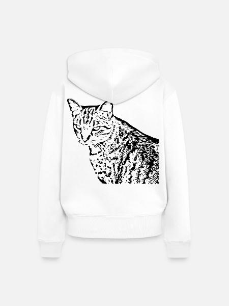 Katze Kätzchen Tigerkatze - Frauen Premium Bio Zip Hoodie - Weiß