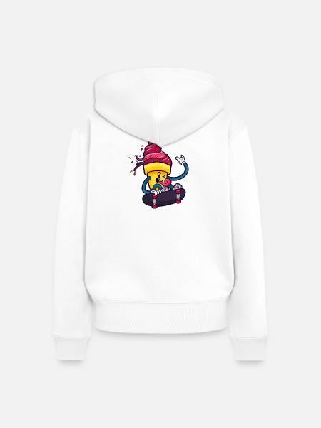 Schlittschuh - Frauen Premium Bio Zip Hoodie - Weiß