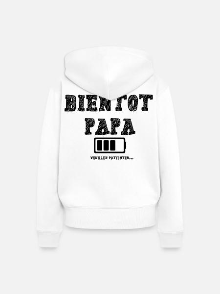 Bald Vater - Frauen Premium Bio Zip Hoodie - Weiß
