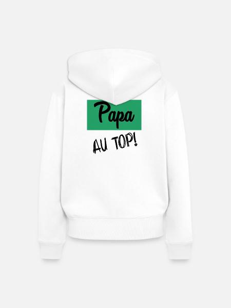 PAPA - Frauen Premium Bio Zip Hoodie - Weiß