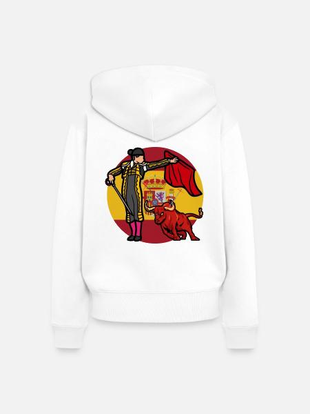 Es lebe der Stierkampf - Frauen Premium Bio Zip Hoodie - Weiß