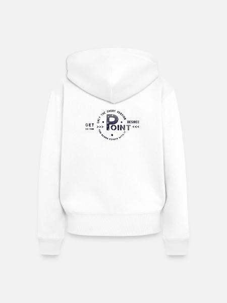 get to the point - Frauen Premium Bio Zip Hoodie - Weiß